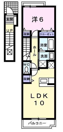 キルシエ(1LDK/2階)の間取り写真