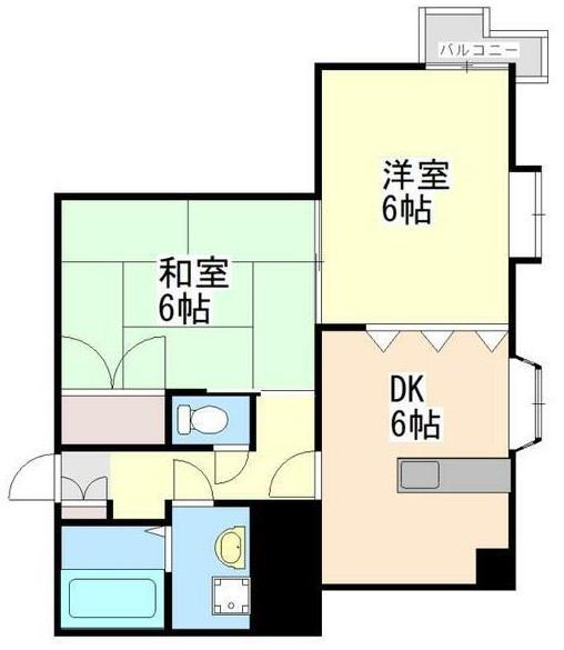 ブルームK(2DK/2階)の間取り写真