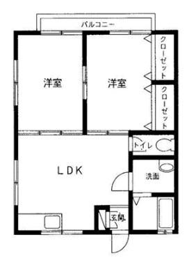 OKタウンエイト(2LDK/2階)の間取り写真