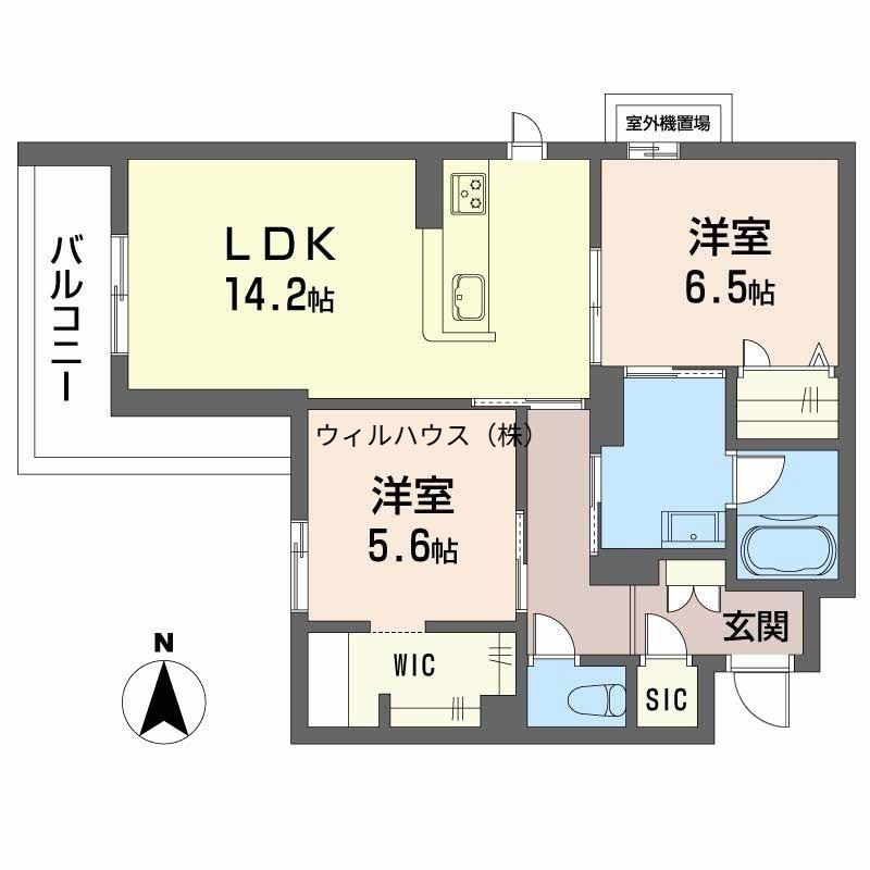メゾン エディアン 新金岡(2LDK/3階)の間取り写真