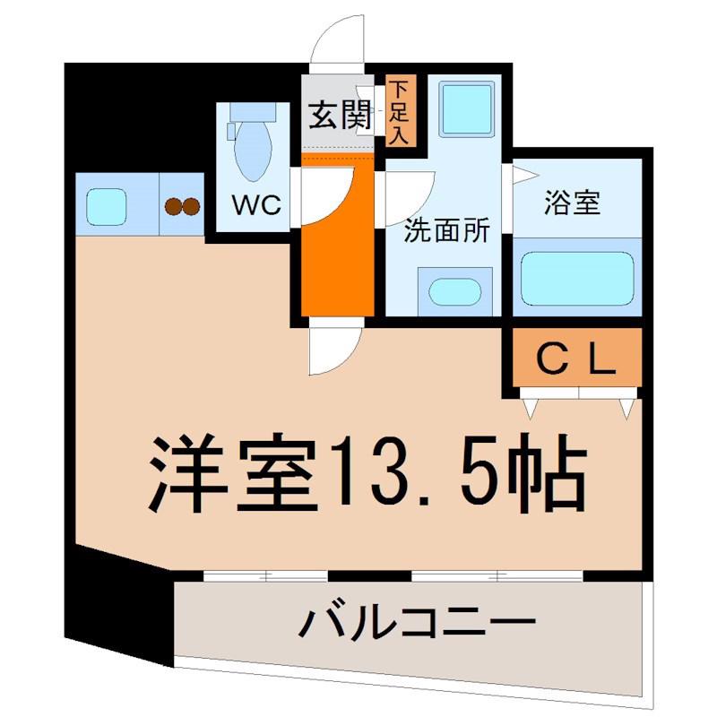 プラウランド名駅(ワンルーム/8階)の間取り写真