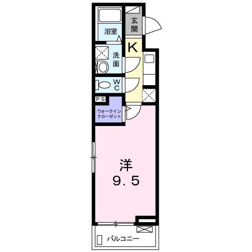 プリート(1K/2階)の間取り写真