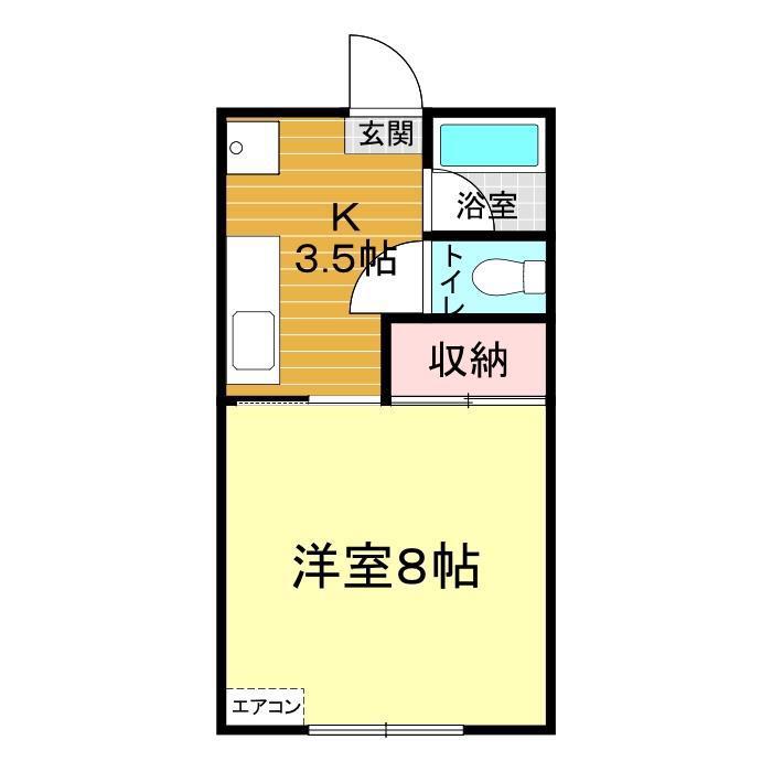 生野ハイライフ(1K/3階)の間取り写真