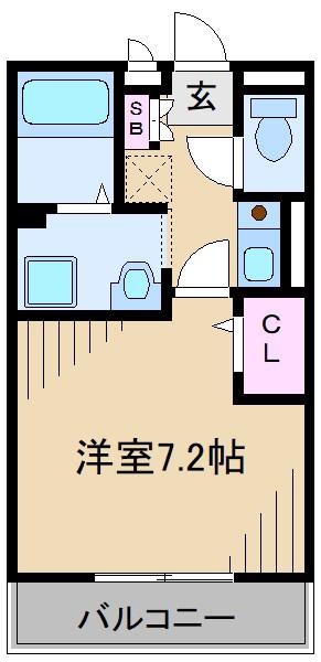 シルフィード(1K/1階)の間取り写真