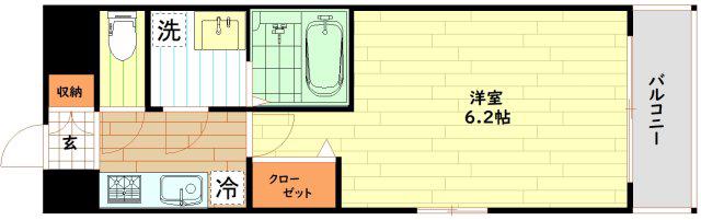 エスリードレジデンス大阪グランノースII(1K/4階)の間取り写真