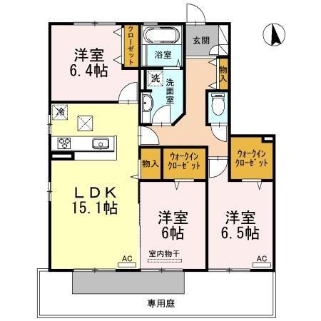 ソラーナK(3LDK/1階)の間取り写真
