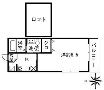 アネシス(1K/2階)の間取り写真