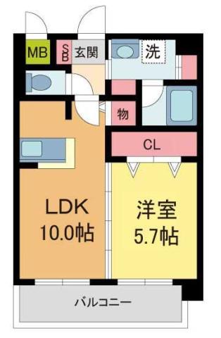 アーバンアネックス西宮(1LDK/1階)の間取り写真
