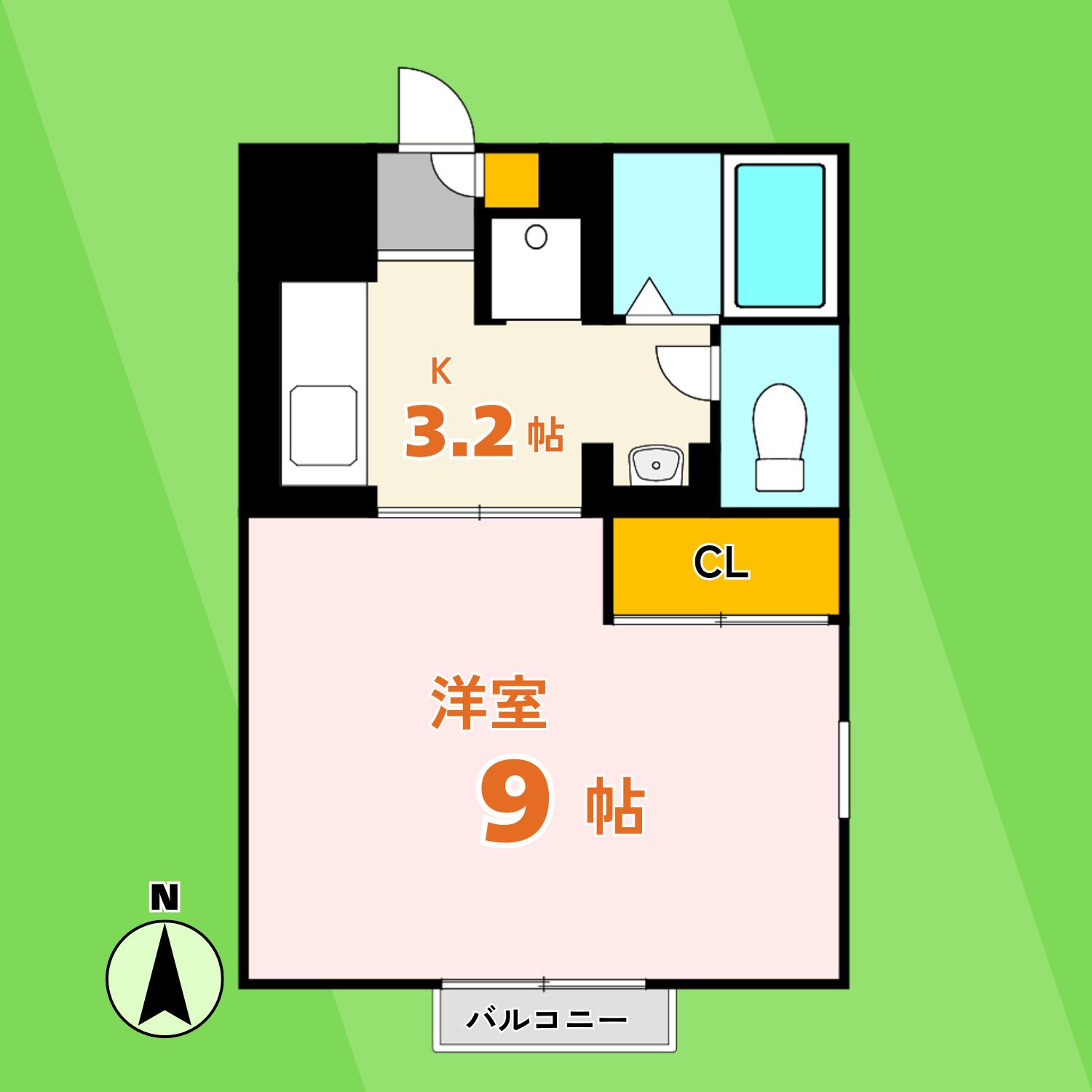 プロパティ大溝A棟-A(1K/2階)の間取り写真