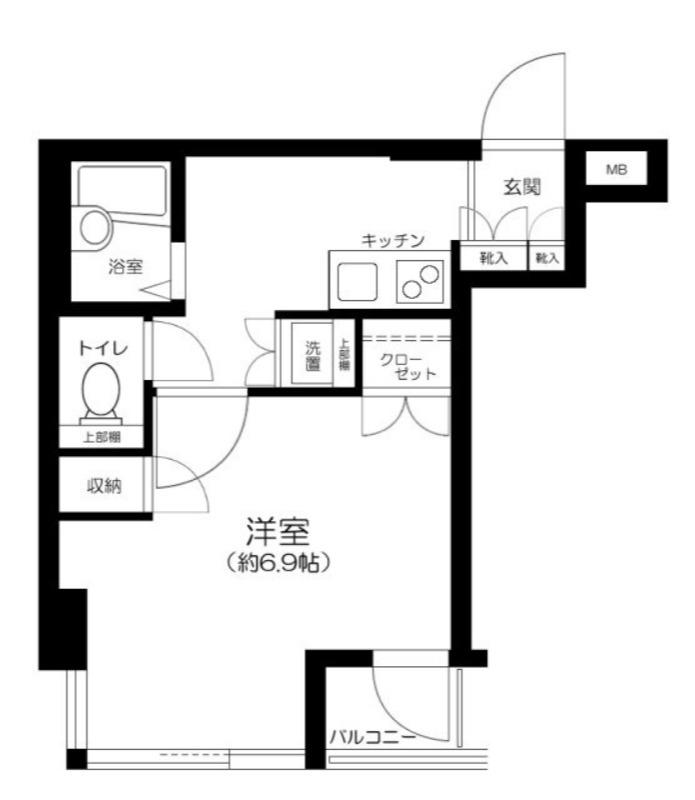 フォルティスII(1K/4階)の間取り写真