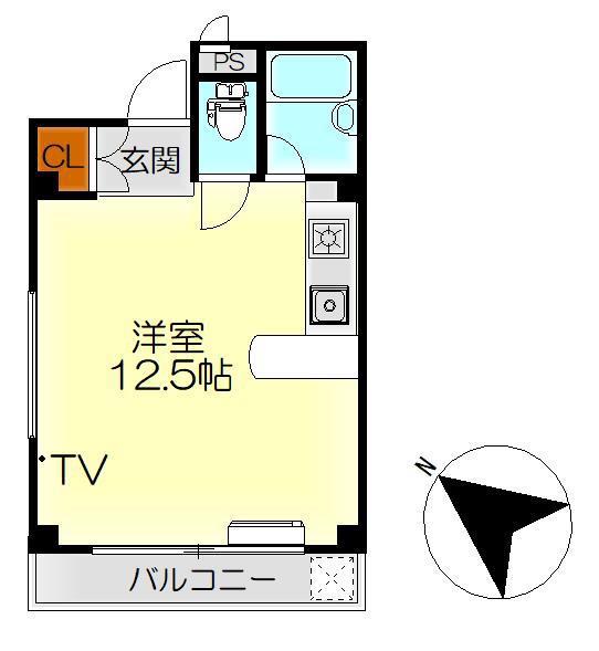 コーポMAKI(ワンルーム/5階)の間取り写真