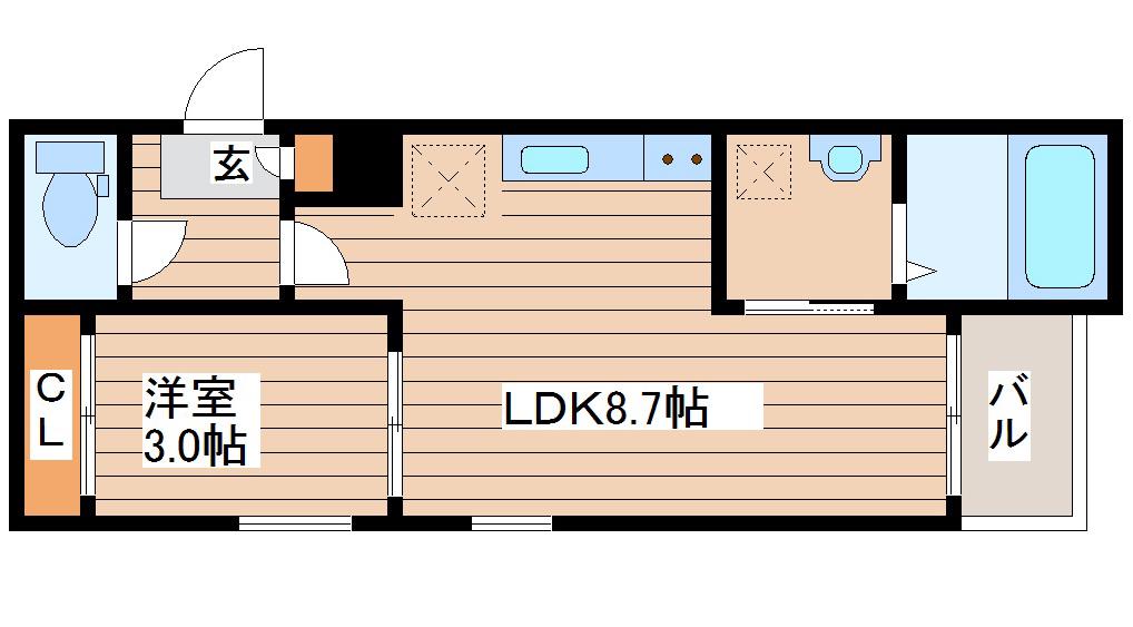 REGALESTリヤン(1LDK/1階)の間取り写真