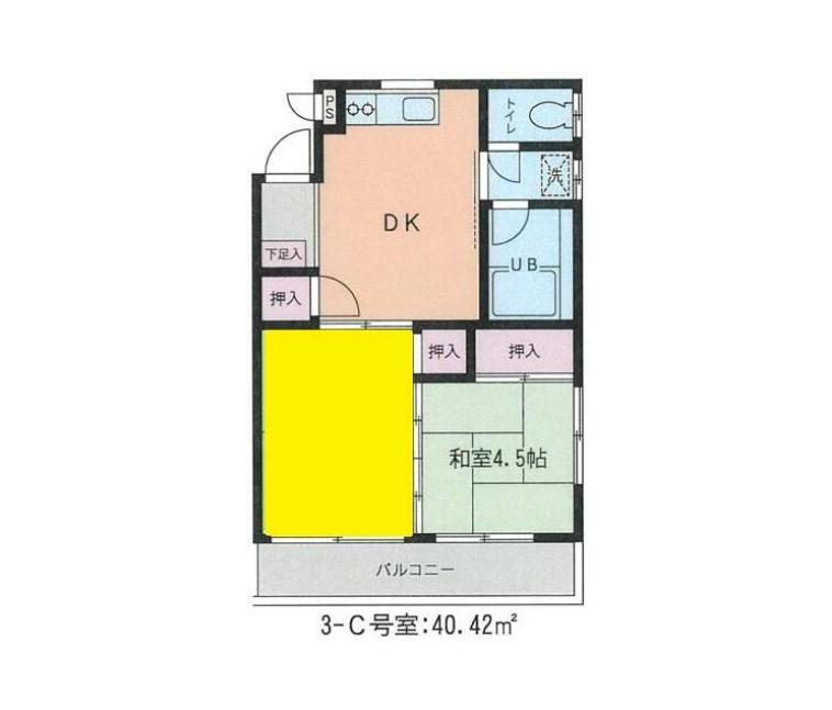 相生コーポフロンティア(2DK/4階)の間取り写真
