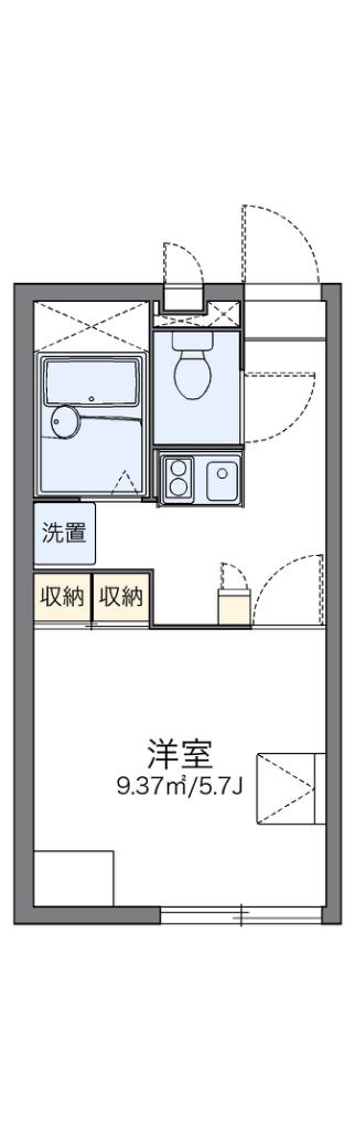 レオパレス道意1号(1K/1階)の間取り写真