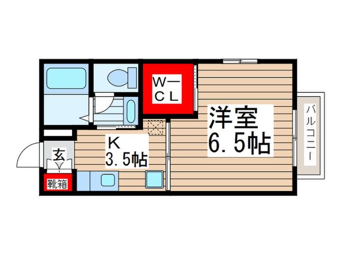 第1桜ハイツ(1K/2階)の間取り写真