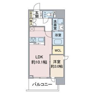 スリーアイランドタワー名駅太閤通(1LDK/8階)の間取り写真