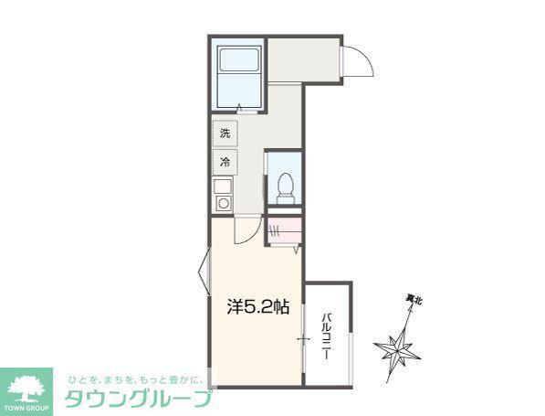 MELLAS北与野(1K/1階)の間取り写真