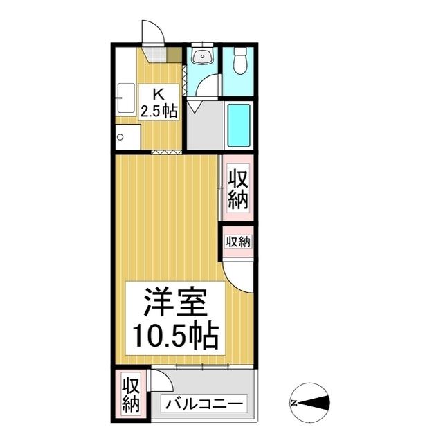 グランフォーレT・T・K(1K/2階)の間取り写真