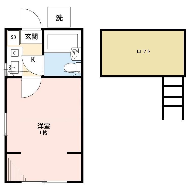 ベルメゾン町田(1K/2階)の間取り写真