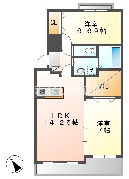 ペンディオ(2LDK/3階)の間取り写真