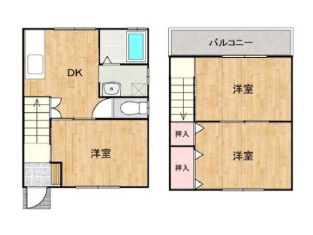 サンスマイルI(3DK/1階)の間取り写真