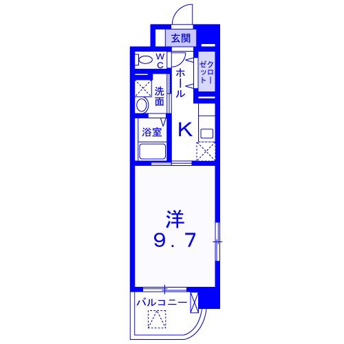 エムウッドグラツィア(1K/3階)の間取り写真