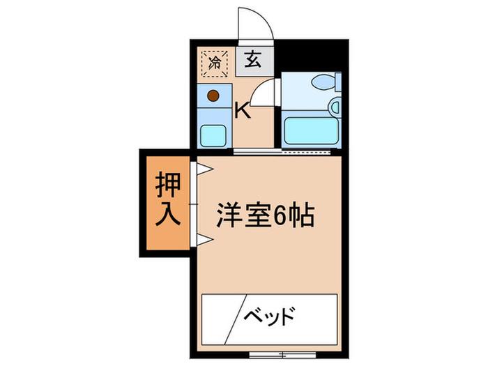 地下鉄烏丸線 五条駅(京都市営) 徒歩4分 4階建 築45年(1K/4階)の間取り写真