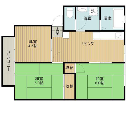 ウインディア南平台A棟(3LDK/2階)の間取り写真