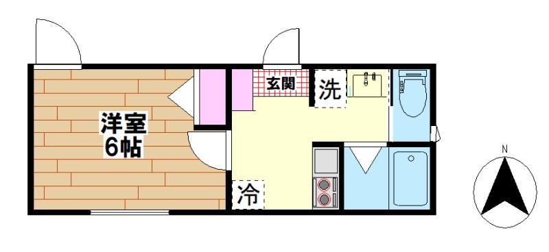 G.CREST扇(1K/2階)の間取り写真