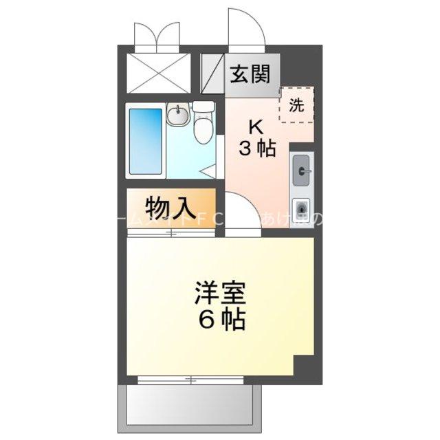 ユトリロジョイ(1K/3階)の間取り写真