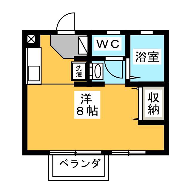 セジュール安藤(ワンルーム/2階)の間取り写真