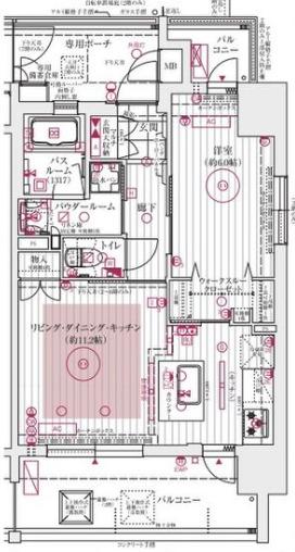 エステムプラザ阿倍野アイリード(1DK/4階)の間取り写真