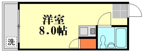 エムビル(ワンルーム/2階)の間取り写真