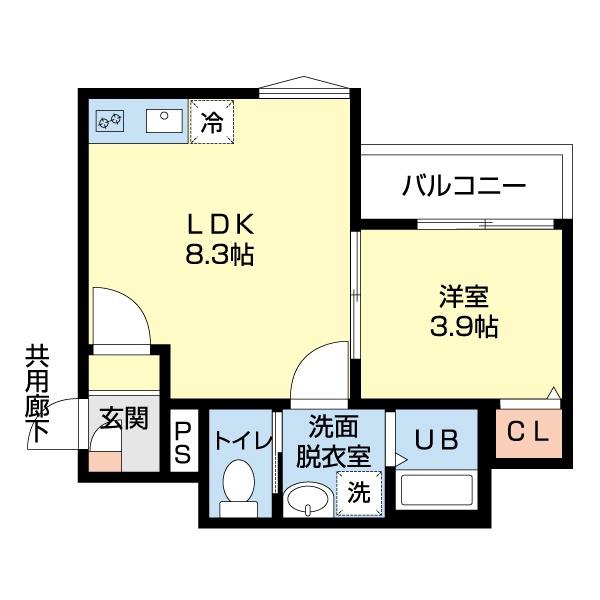 CRECIA二宮II(1LDK/1階)の間取り写真