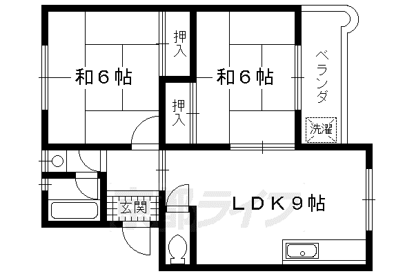 プリヴュイクシマ(2LDK/2階)の間取り写真