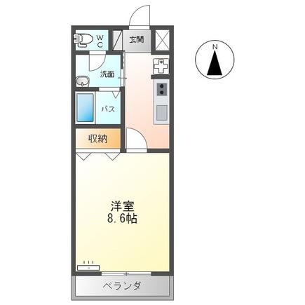 メルヴェーユ新成A(1K/2階)の間取り写真