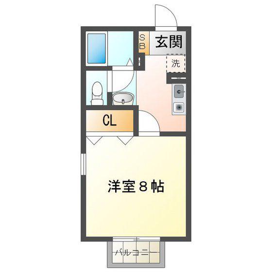 ソレーユ久居(1K/1階)の間取り写真