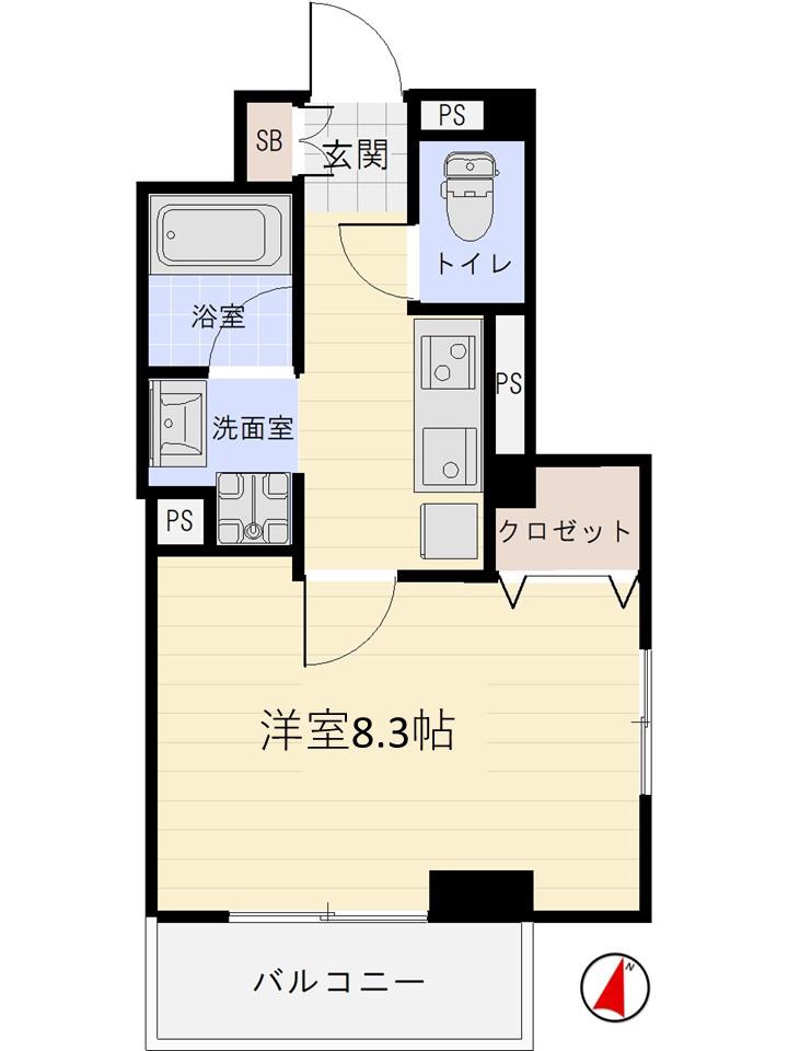 サンヒルズ7番館(1K/3階)の間取り写真