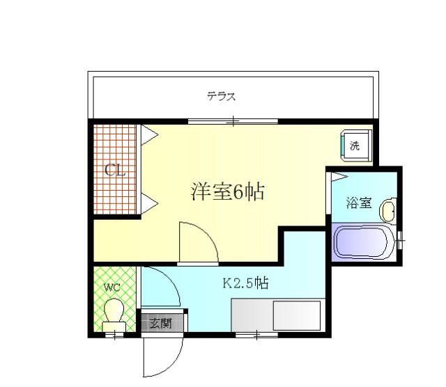 京急本線 汐入駅 徒歩8分 1階建 築62年(1K/1階)の間取り写真