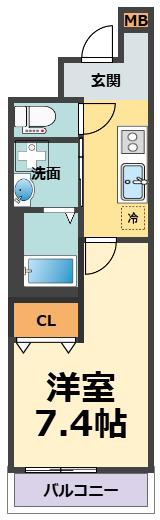 フジパレス西宮今津III番館(1K/1階)の間取り写真