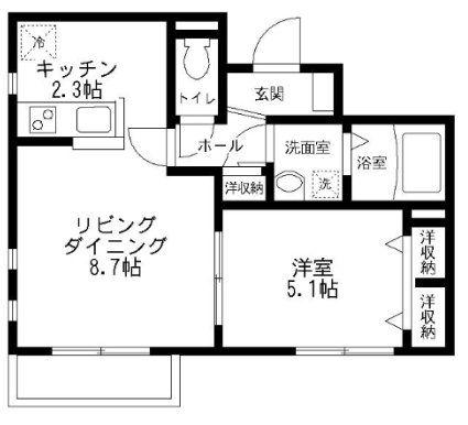 インペリアルII(1LDK/1階)の間取り写真