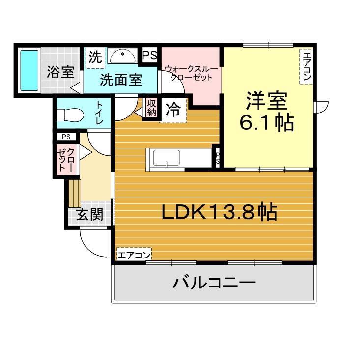 クリザンテーモ(1LDK/1階)の間取り写真