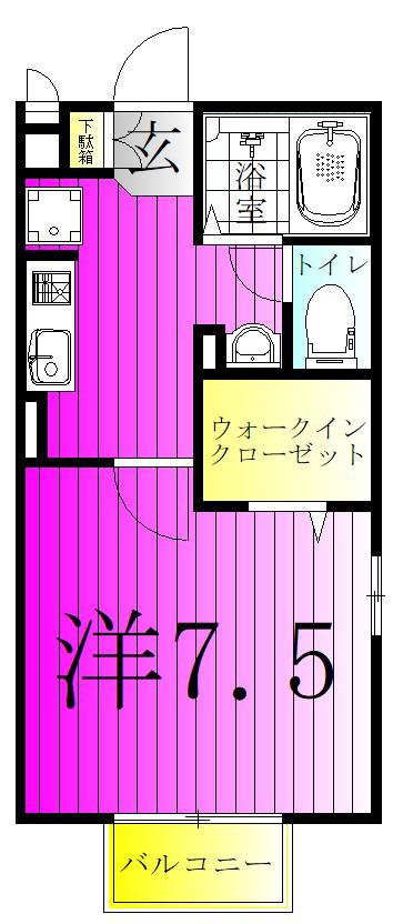 ステラコート(1K/2階)の間取り写真