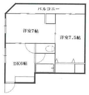 エイチビービル(2DK/2階)の間取り写真