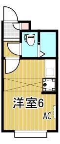 ベルピア河辺 第1-3(ワンルーム/1階)の間取り写真
