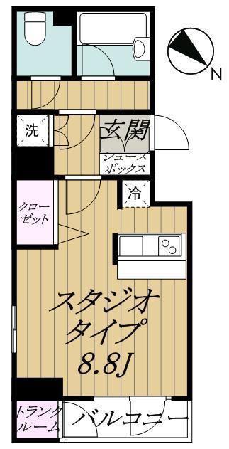 マリオン新宿河田(ワンルーム/4階)の間取り写真