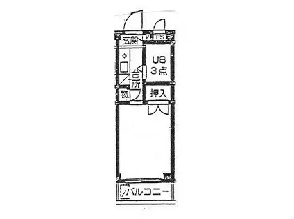 ベルメゾンS(ワンルーム/4階)の間取り写真