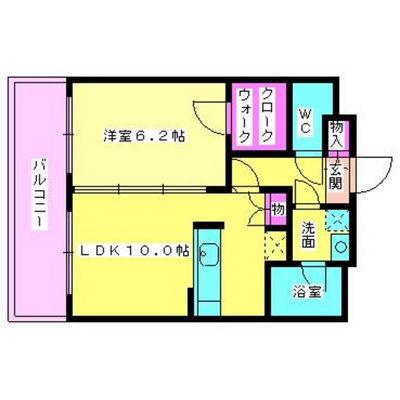 アストリア(1LDK/9階)の間取り写真