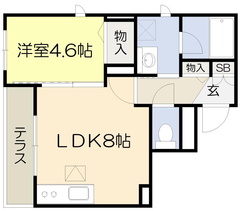 メゾン・ドゥ・シエル(1LDK/1階)の間取り写真