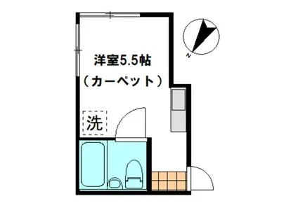 ハイツナカヤマ(ワンルーム/2階)の間取り写真